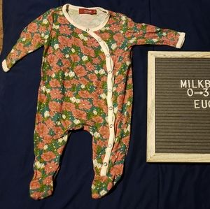 Milkbarn snap footed romper 0-3 mo